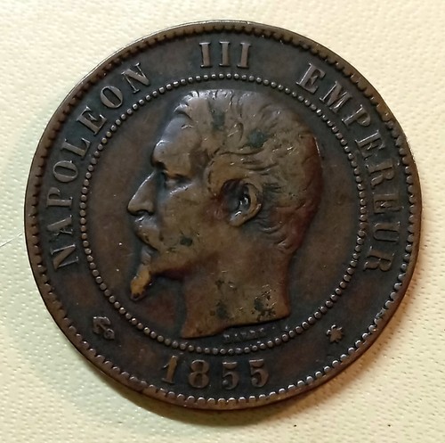 Centimes 1855 ancre - 10,
