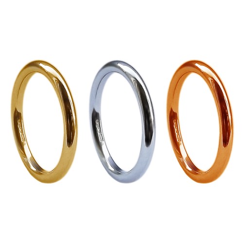 2mm 9ct jaune blanc rose - 2mm,