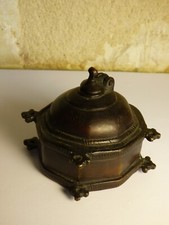 Ancien encrier en bronze, XIXe