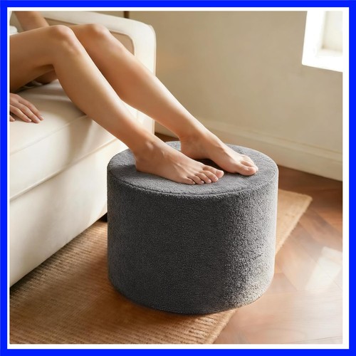 Round boucle pouf ottoman - boucle,