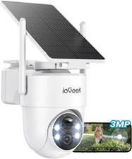 ieGeek 2K Camera Surveillance WiFi Exterieure sans Fil Solaire, 360° PTZ,Sirène