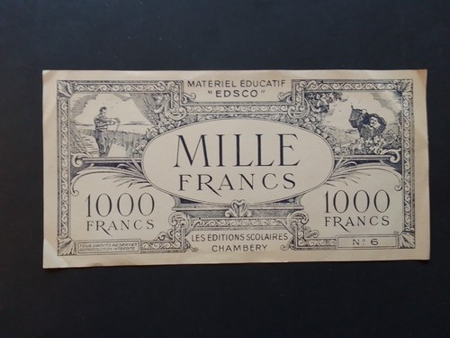 1000 francs billet - 1000,
