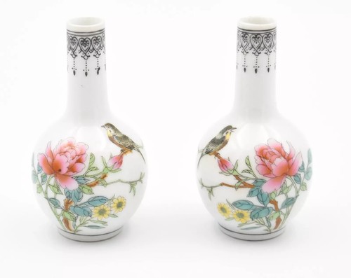 Paire vases porcelaine - de,