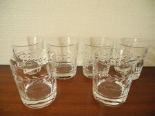 6 verres whisky cristal Lorraine service vintage french crystal glasses Gläser