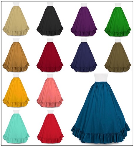 Cotton gypsy flamenco skirt - cotton,