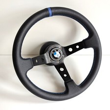 Volant compatible avec BMW Deep Dish Leather Sport Blue E24 E28 E30 E34 86-92'