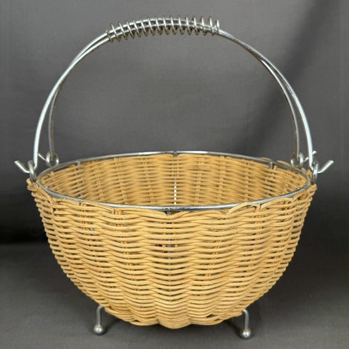 Panier vintage osier - et, métal