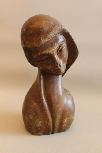 Sculpture bois buste - sculpture, femme