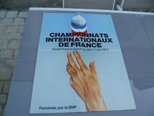 ancienne affiche roland garros internationaux de france 1977 vintage tennis
