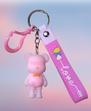 Porte Clés Ours Rose Mignon en Silicone Tendance Porte-clefs Neuf