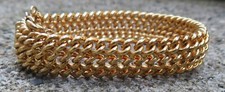 GOURMETTE BRACELET plaqué or MAILLE AMERICAINE années 50