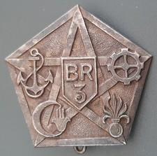 Insigne Légion Etrangère 1940 BR 3 Maroc Bureau Recrutement Colonial ORIGINAL