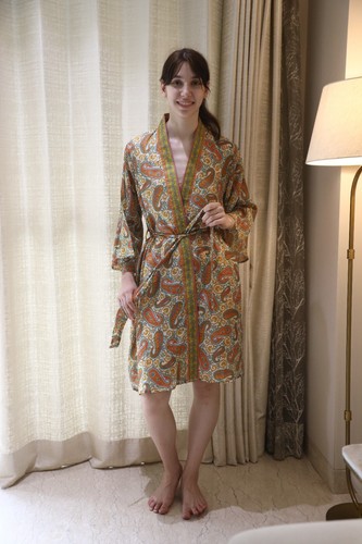 Pure soie midi kimono robe - soie,