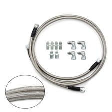 52" Length SS Braided Transmission Cooler Hose Pour TH350 700R4 TH400 A1