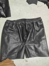 Boxer homme neuf en cuir noir