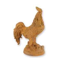 9932776 Figur En Fer Rouillé Sculpture Coq Marron Rouillé 25x17x11Cm 4Kg
