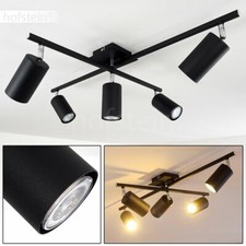 Plafonnier 5 branches Lustre Lampe à suspension noire Lampe de plafond Luminaire