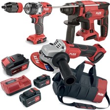 Flex Paquet Piles Perforateur Meuleuse Angulaire Scie à Chantourner 3x LG +Sac