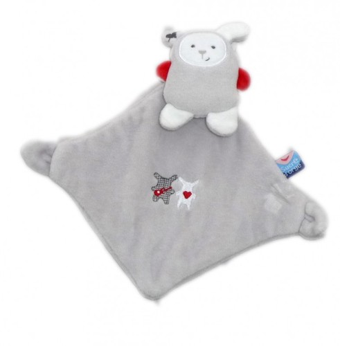 Doudou plat lapin - , gris