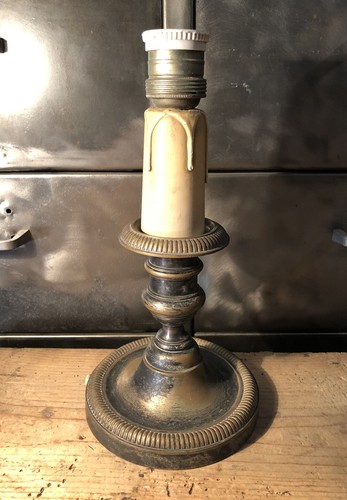 Pied lampe métal - de, argenté