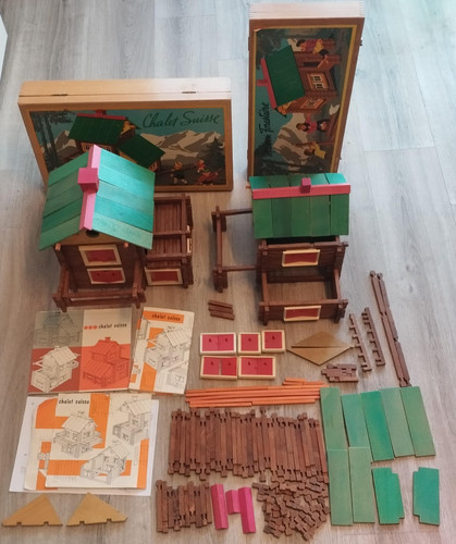 Vintage jouet bois - bois, maison
