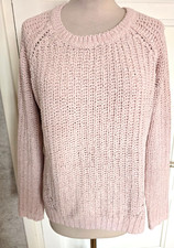 PULL OVERSIZE ROSE PALE AJOURE IN EXTENSO TAILLE M TBE