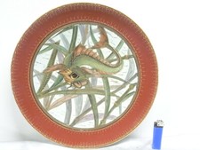 🇫🇷  RARE GRAND PLAT ASSIETTE PORCELAINE ASIATIQUE DECOR POISSON CHINE CHINESE