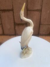 Oiseau Grue En Porcelaine Allemande Signe « Hutschenreuther «  Vers 1950 »