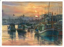 chalutiers dans le port