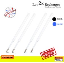 Lot x2 Recharges NOIR / BLEU 9,9cm Stylo bille ...Compatible Grandes Marques