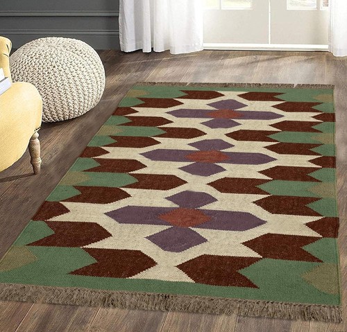 Tapis laine jute kilim cuisine