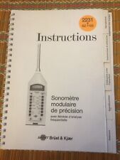 Bruel & Kjaer Instructions Pour Sonomètre Sound Level Meter 2231 Module Bz7103