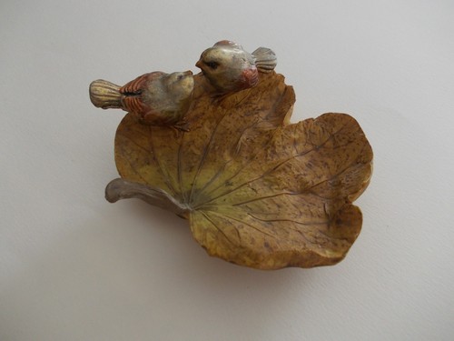 Oiseaux sur feuille résine - oiseaux,