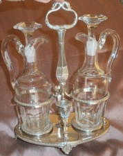 Huilier vinaigrier Empire argent massif Orfèvre CAHIER Poinçon au Coq 1809 1819 