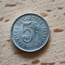 Monnaie de Nécessité ♦ VILLE DE CASTRES - 5 CENTIMES 1916-1919 TTB