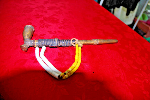 Ancienne pipe branze cuir - branze, et