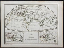 1809 - Ancien monde - Carte géographique ancienne - Système de Ptolémée, Lapie