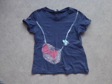 T-shirt fille bleu marine "sac