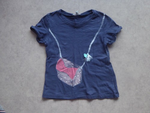 Shirt fille bleu marine - t-shirt,