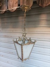 Ancienne lanterne 4 faces en bronze de style Louis XVI en ETAT DE MARCHE