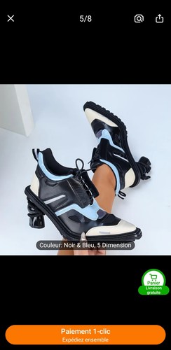 Escarpin bleu noir femme - bleu,