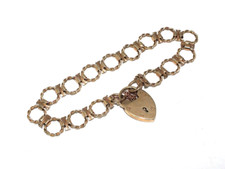 Bracelet En Or Jaune Vintage 9 Carats Pour Femmes Avec Verrou