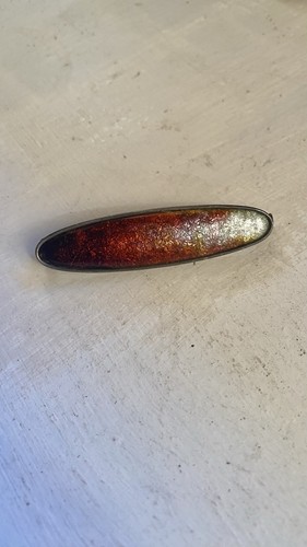 Broche navette ancienne - , Émaux