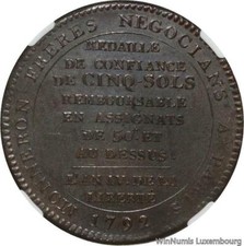 B7248 Rare 5 Sols Monneron