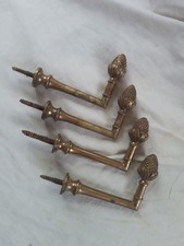 Lot 4 Crochets en laiton  Porte Embrasse  Rideau  pomme de pin