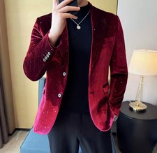 Veste Homme Velours Bordeaux