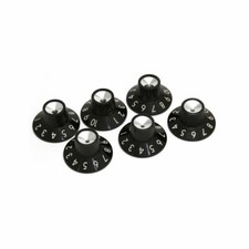 FENDER Pure Vintage Noir / Argent Boutons De Contrôle D'Amplificateur (6 Pièces)