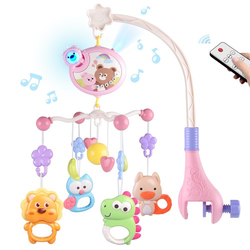 Crib mobile with music - with,