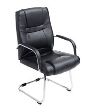 Chaise Cantilever Attila Similicuir avec Pieds Luge Métal chromé et Accoudoirs