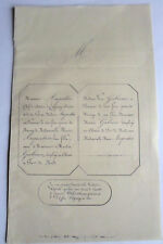 FAIRE PART MARIAGE FAMILLE ANQUETIN & FAMILLE GABRIAC 1865 genealogie